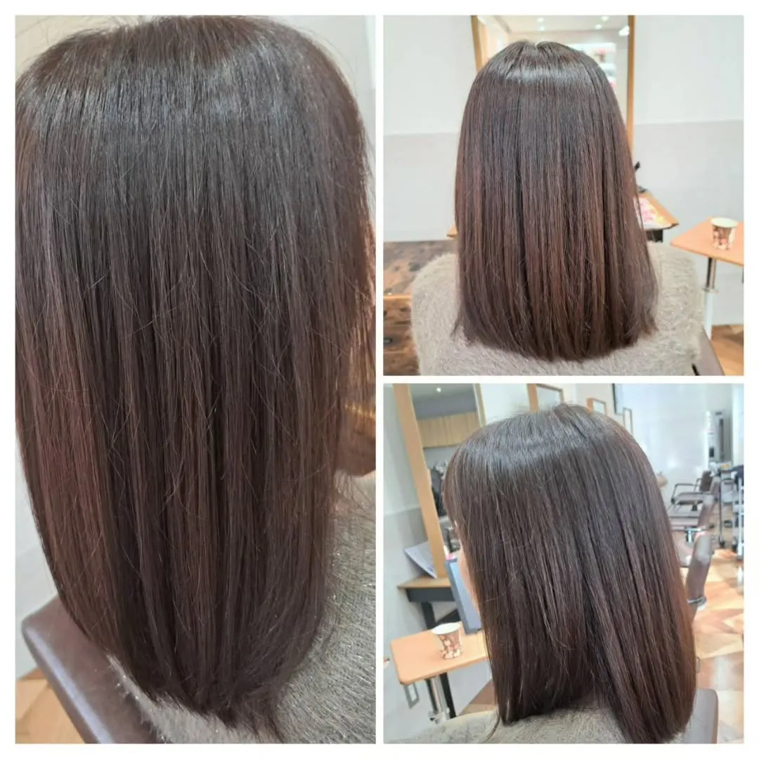 シルバーカラー透け感がある艶カラーです♪