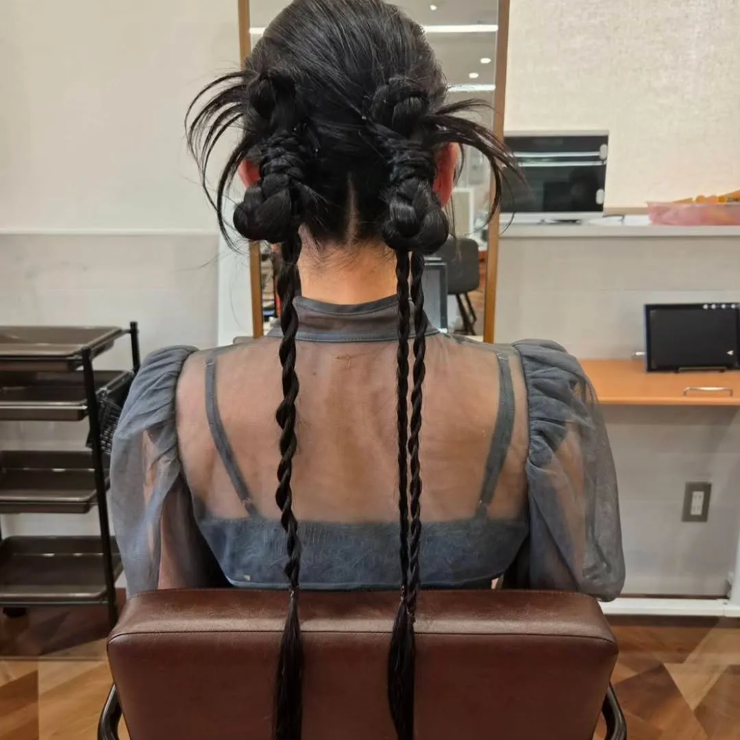 結婚式ヘアセットツインカチ盛り！